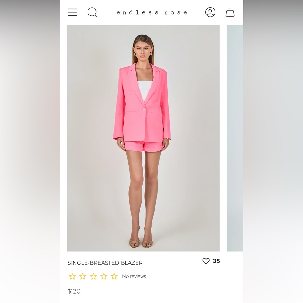 Endless Rose (2.7 August Apparel) Hot Pink Single-Breasted Blazer